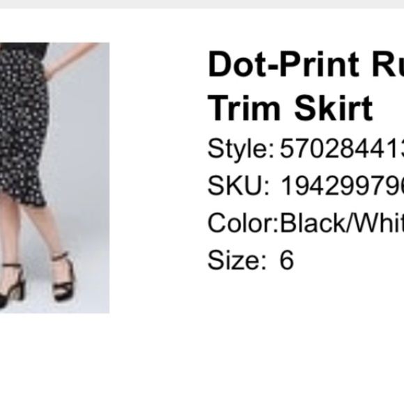 Polka Dot Ruffle Trim Skirt - Picture 4 of 4